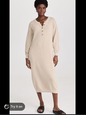FP beach hailee midi sweater dress XS cream